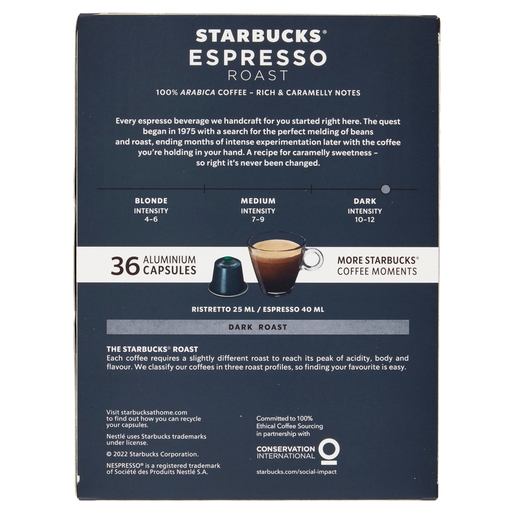 STARBUCKS Espresso Roast By Nespresso Caffè Espresso 36 capsule