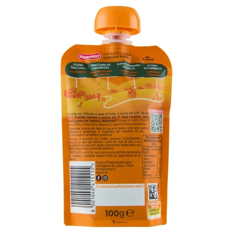 Plasmon Spremi, Gusta e Riciclami 100% Mela e Mirtillo 100 g