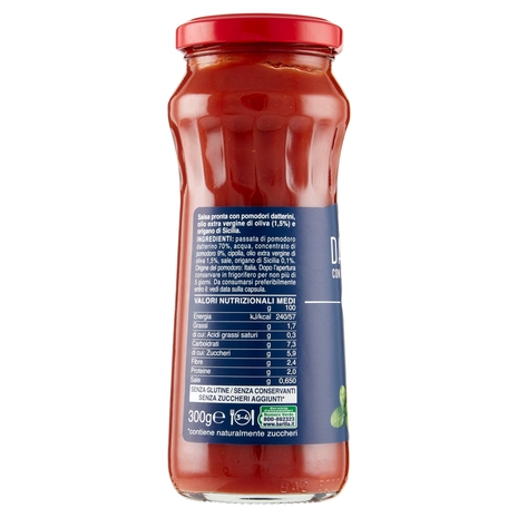 Barilla Salsa Pronta Datterini e Origano 100% ingredienti italiani 300g