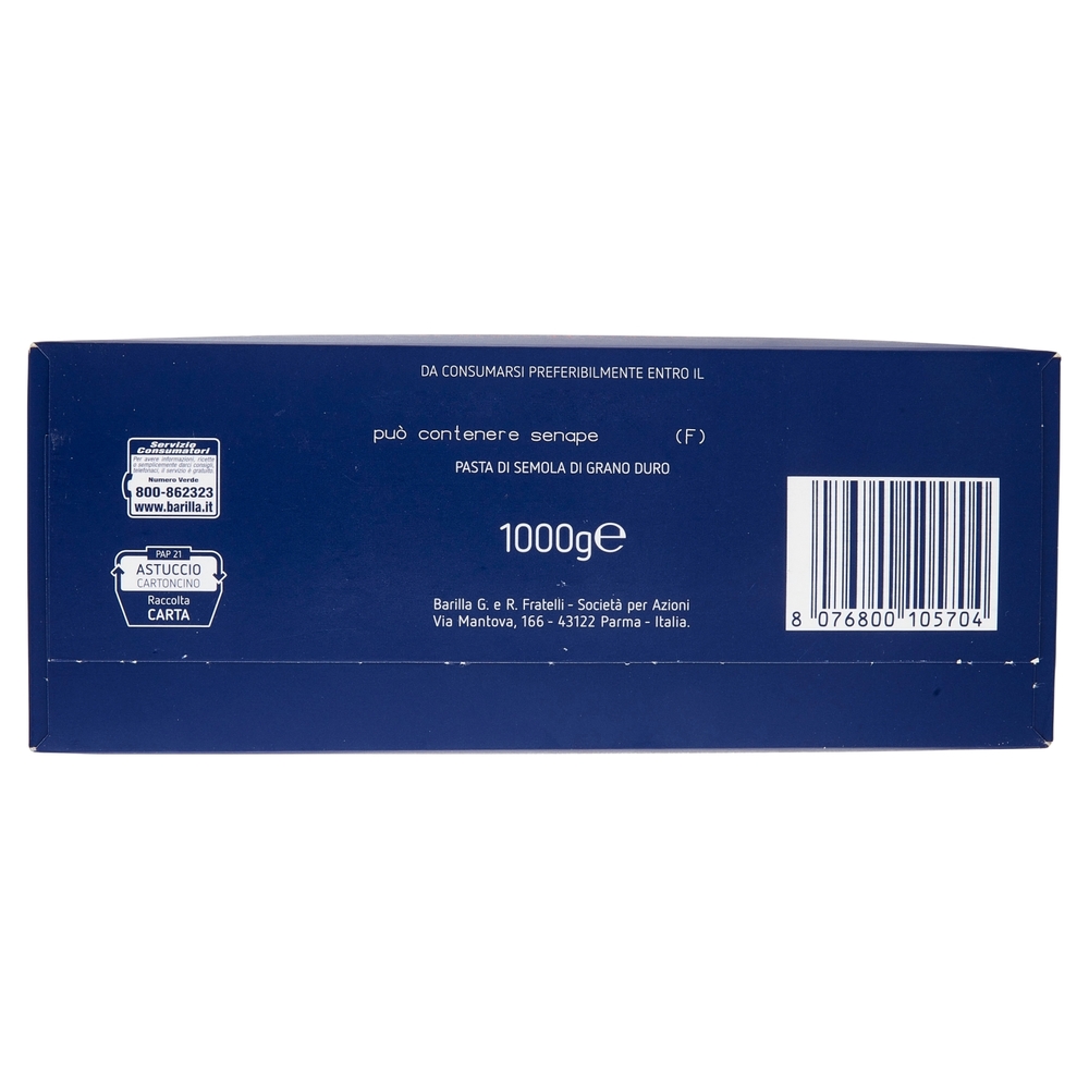Barilla Pasta Mezze Penne Rigate n.70 100% Grano Italiano 1Kg