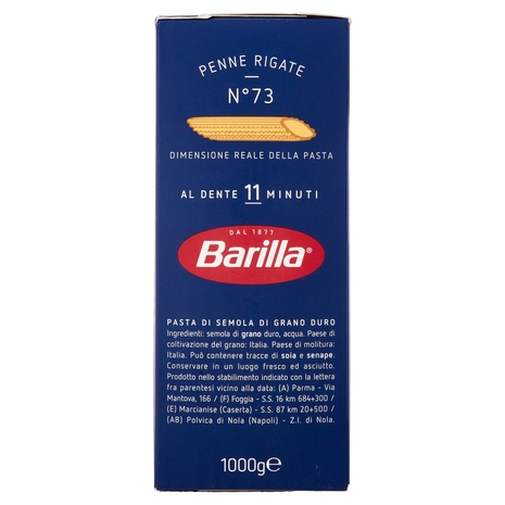 Barilla Pasta Penne Rigate n.73 100% Grano Italiano 1Kg