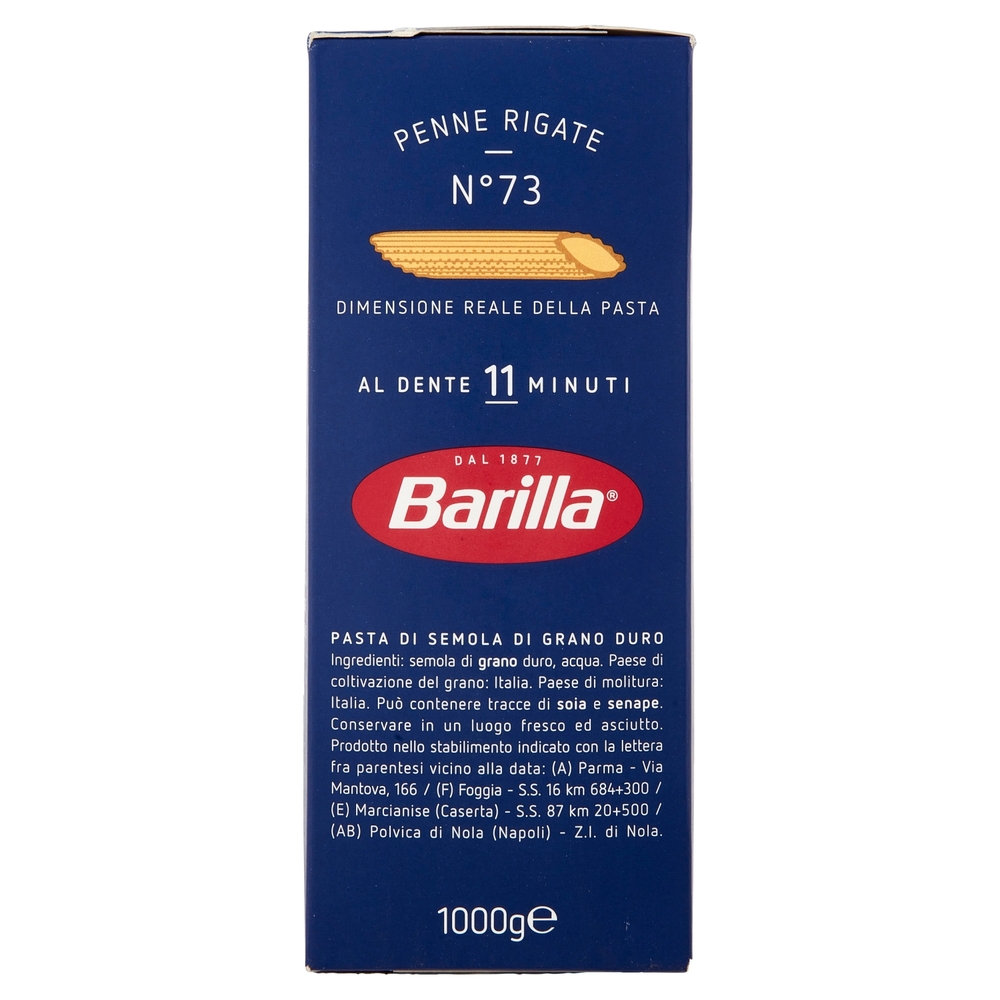 Barilla Pasta Penne Rigate n.73 100% Grano Italiano 1Kg