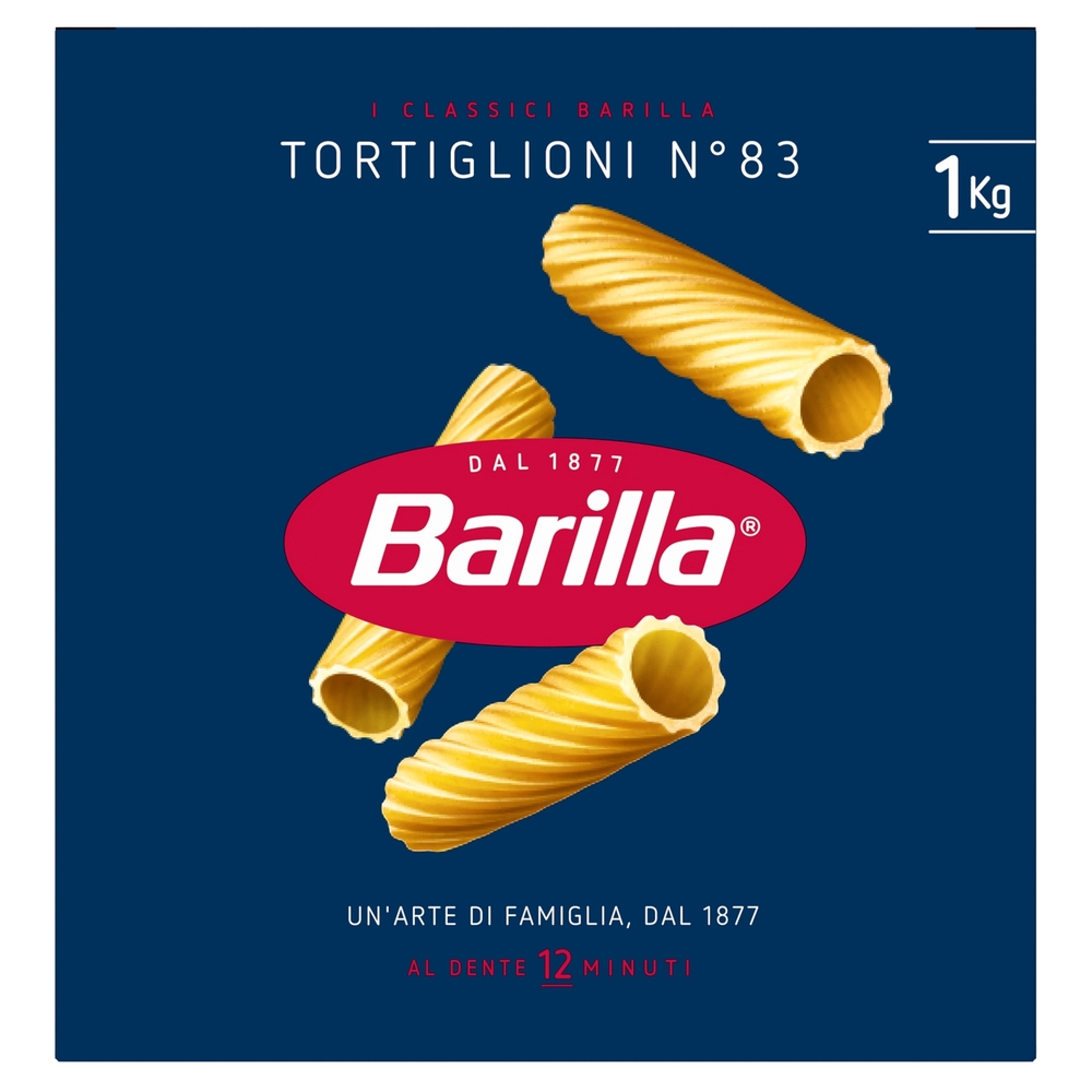 Barilla Pasta Tortiglioni n.83 100% Grano Italiano 1Kg