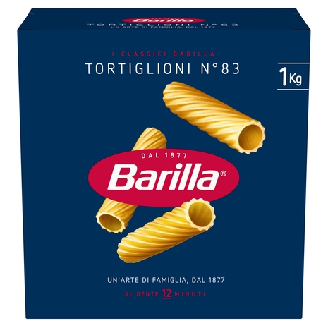 Barilla Pasta Tortiglioni n.83 100% Grano Italiano 1Kg