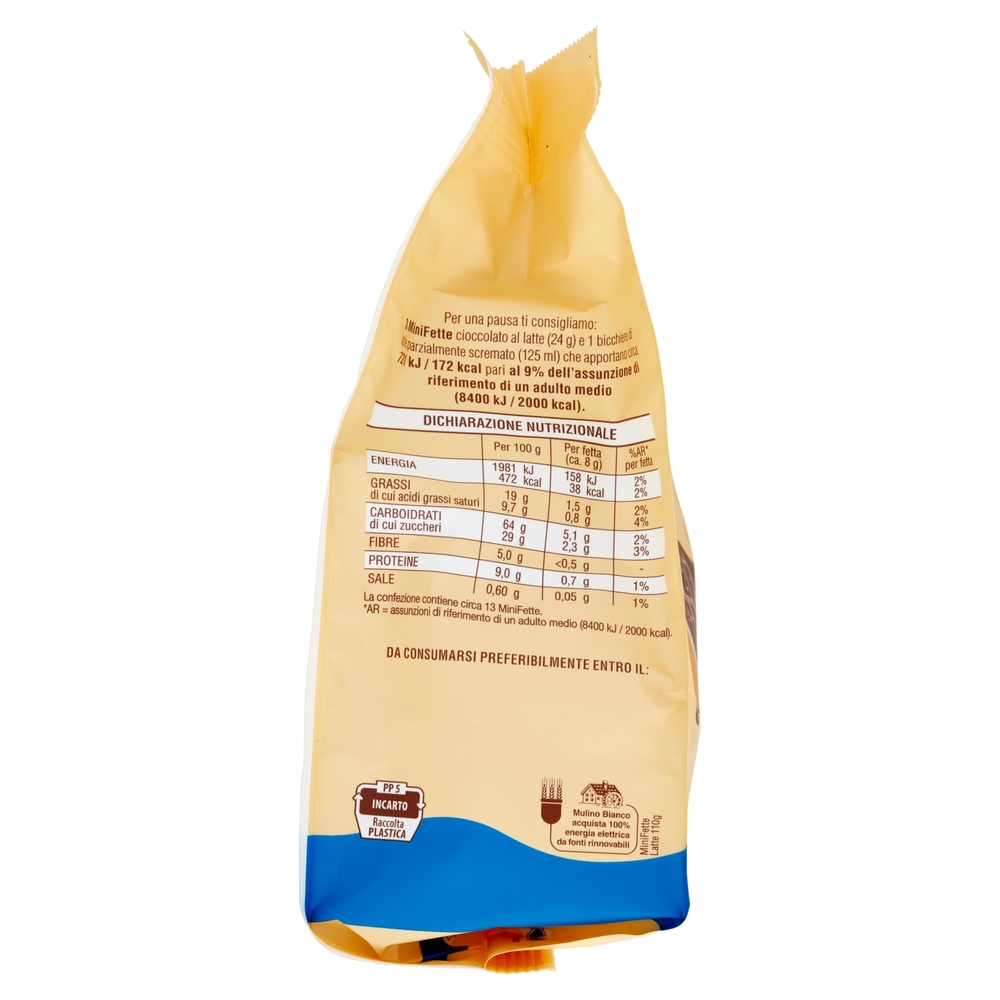 Mulino Bianco Mini Fette con Cioccolato al latte 110 g
