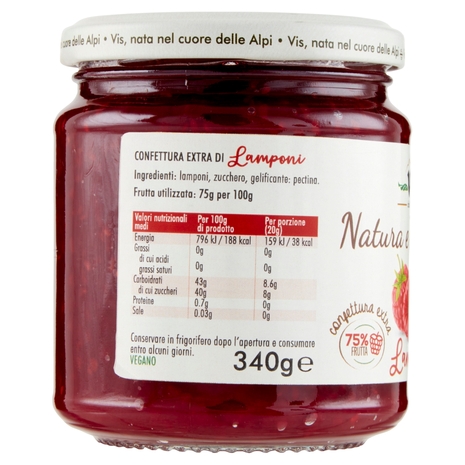 Vis Natura e Tradizione confettura extra Lamponi 340 g