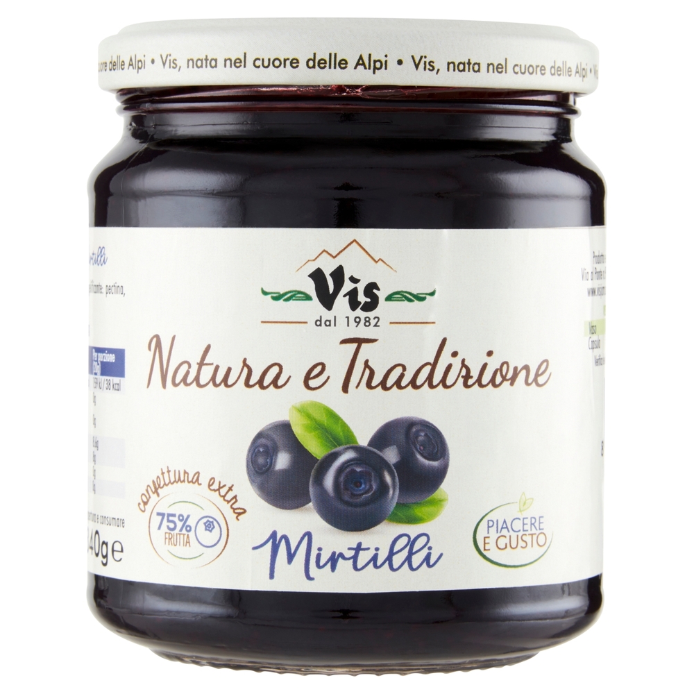 Vis Natura e Tradizione confettura extra Mirtilli 340 g