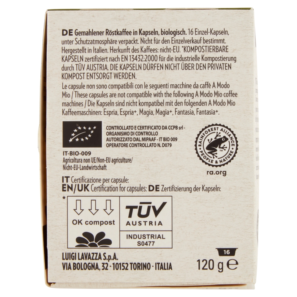 Lavazza A Modo Mio ¡Tierra! Bio-Organic For Planet 16 Capsule 120 g