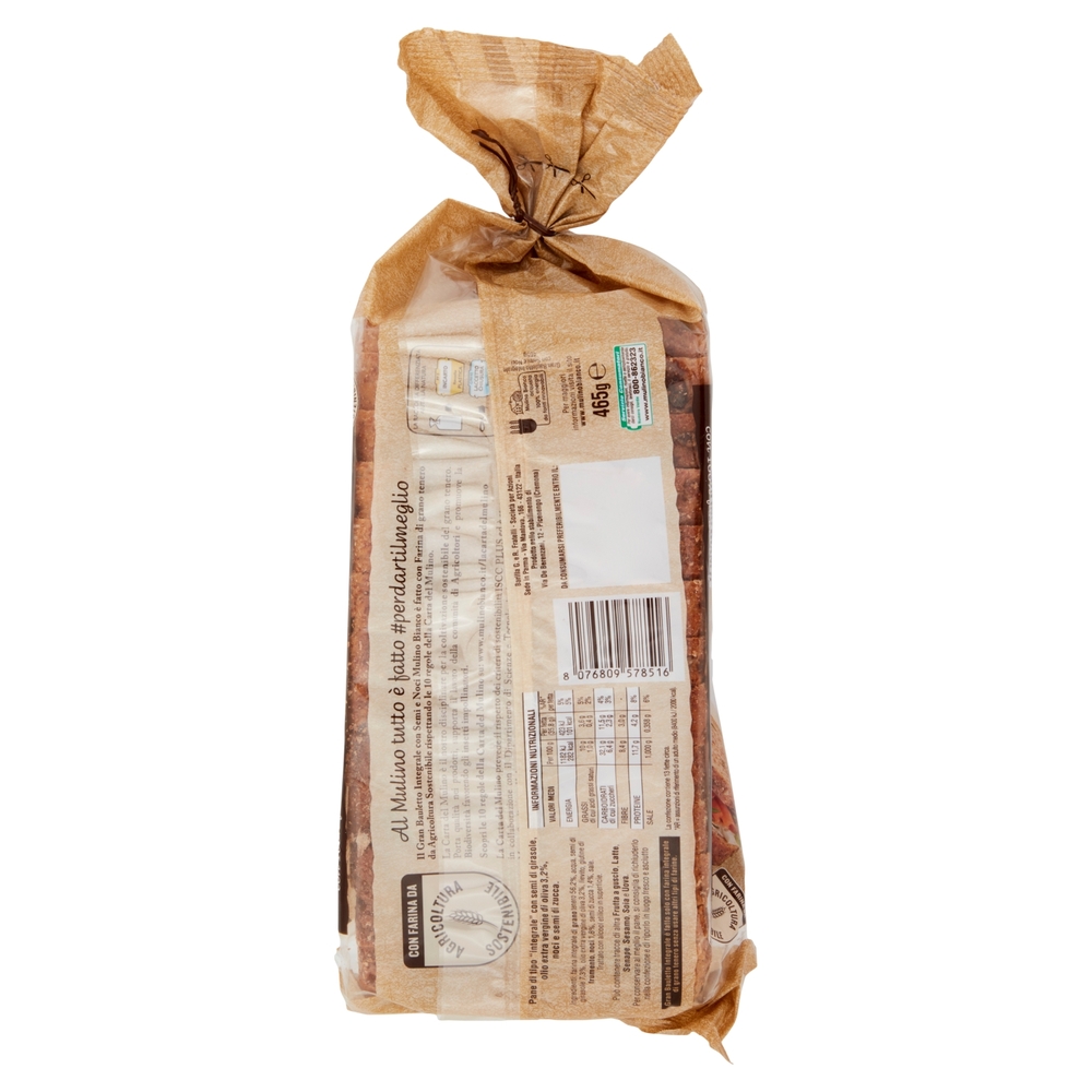 Mulino Bianco Gran Bauletto Integrale Pane con Semi e Noci 465g