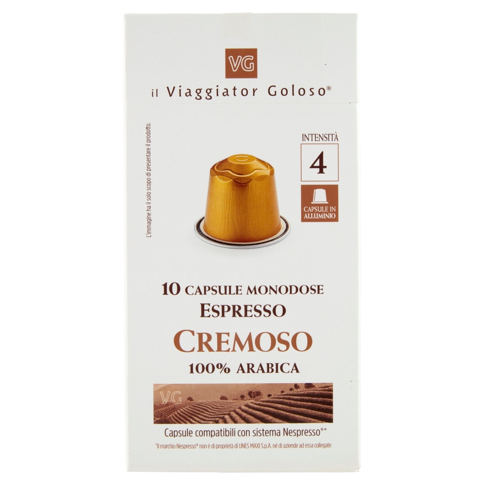 10 Capsule Monodose Espresso Cremoso 100% Arabica Il Viaggiator Goloso