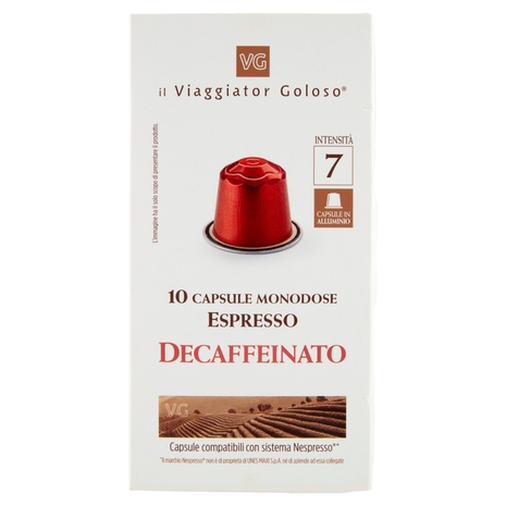 10 Capsule Monodose Espresso Decaffeinato Il Viaggiator Goloso