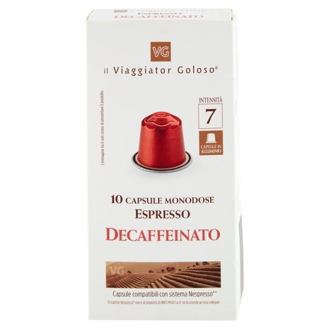 10 Capsule Monodose Espresso Decaffeinato Il Viaggiator Goloso