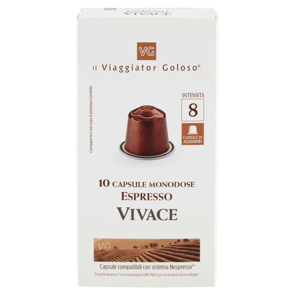 10 Capsule Monodose Espresso Vivace Il Viaggiator Goloso