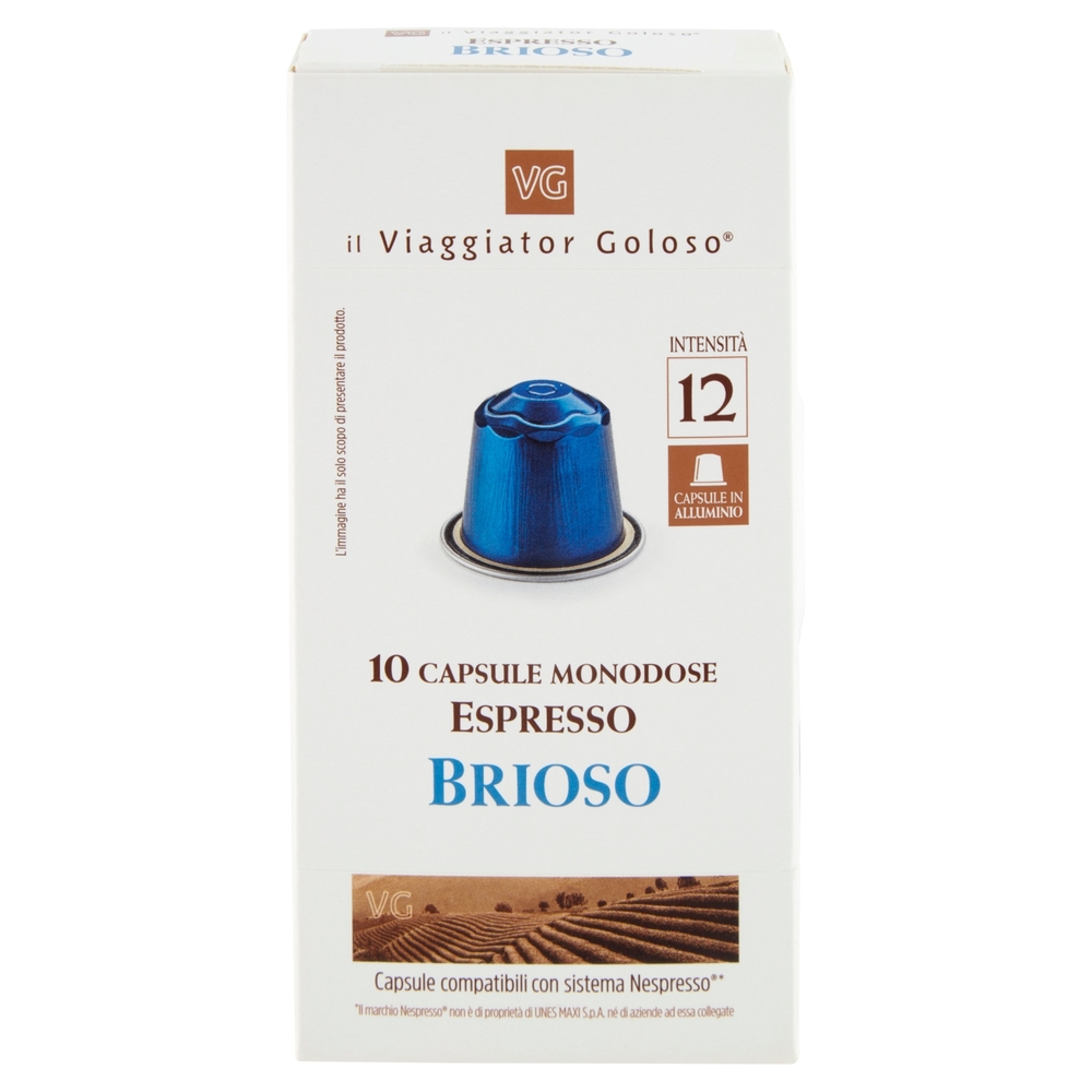10 Capsule Monodose Espresso Brioso Il Viaggiator Goloso