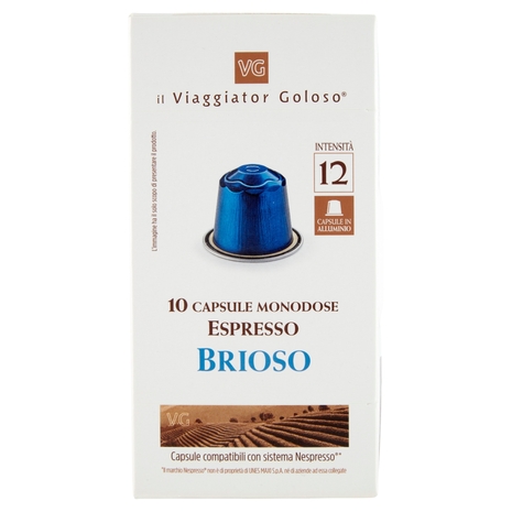 10 Capsule Monodose Espresso Brioso Il Viaggiator Goloso