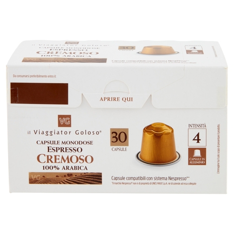 30 Capsule Monodose Espresso Cremoso 100% Arabica Il Viaggiator Goloso