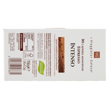 30 Capsule Monodose Espresso Intenso Il Viaggiator Goloso