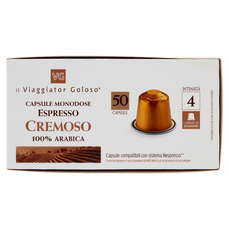 50 Capsule Monodose Espresso Cremoso 100% Arabica Il Viaggiator Goloso