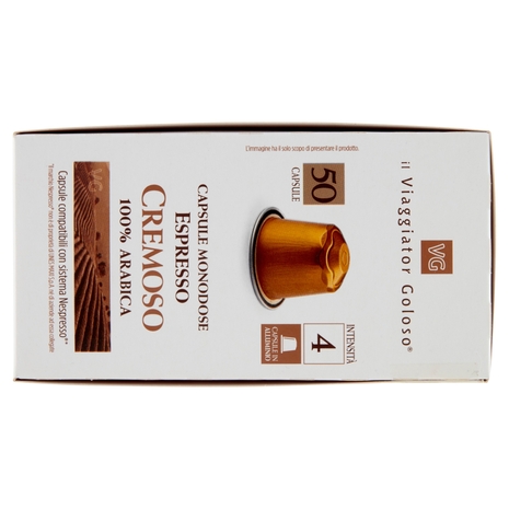 50 Capsule Monodose Espresso Cremoso 100% Arabica Il Viaggiator Goloso