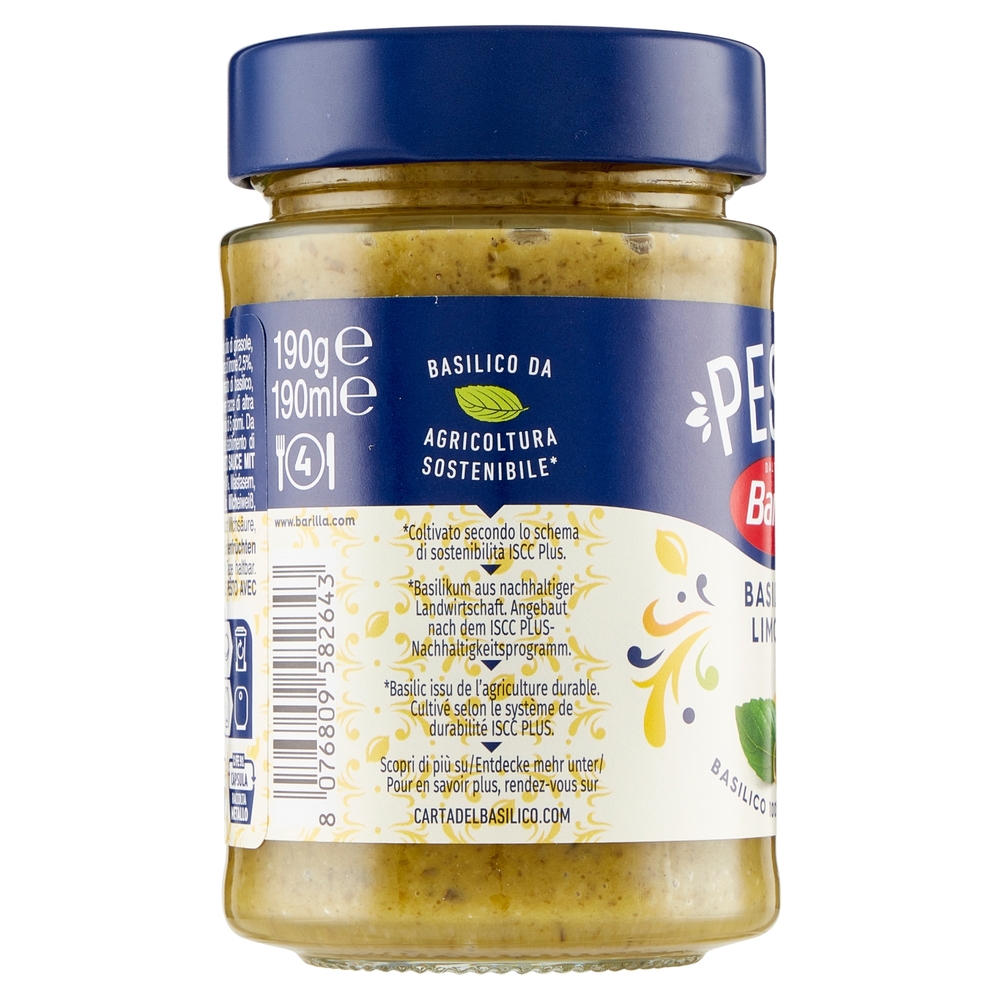 Barilla Pesto Basilico e Limone Condimento e Sugo per Pasta 190g