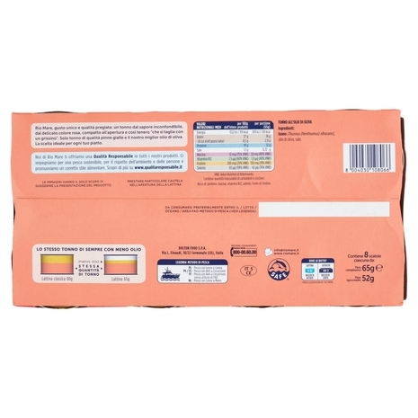 Rio mare Tonno all'Olio di Oliva 8 x 65 g