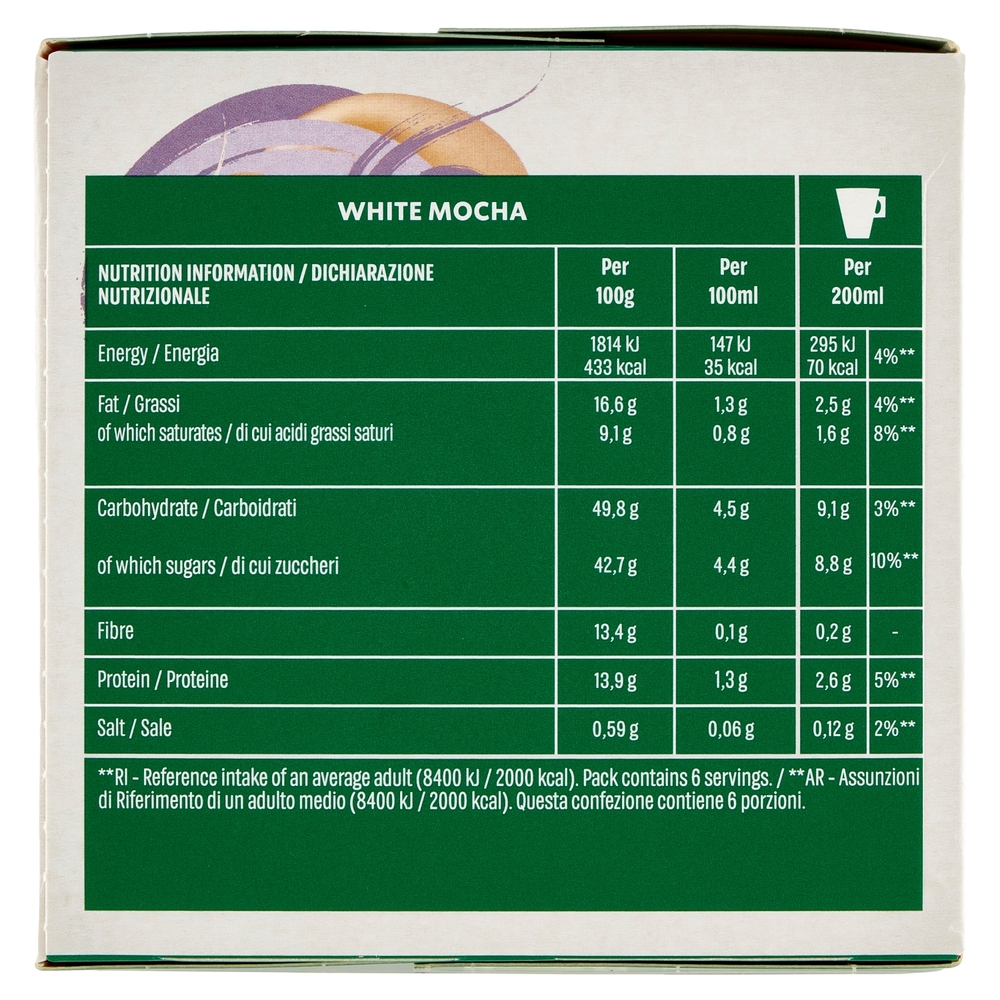 STARBUCKS White Mocha by Nescafé Dolce Gusto Bevanda al gusto di Cioccolato Bianco 12 capsule 123 g