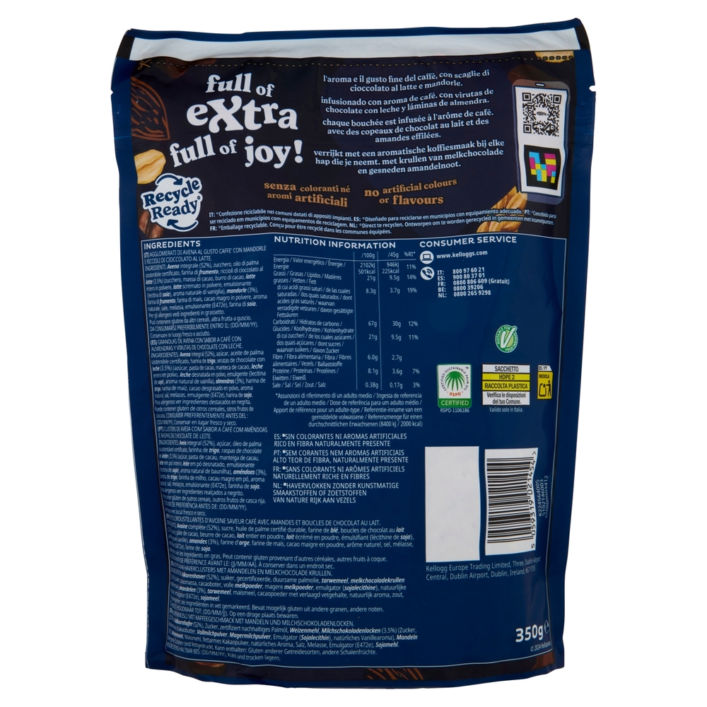 Kellogg's Extra barista edition granola gusto caffè & cioccolato 350 g
