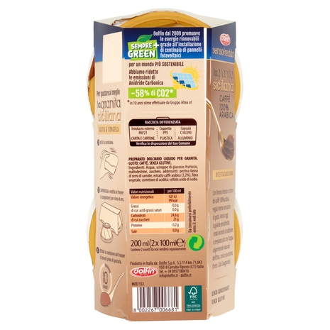 dolfin sensofreddo la granita siciliana Caffè 100% Arabica 2 x 100 ml