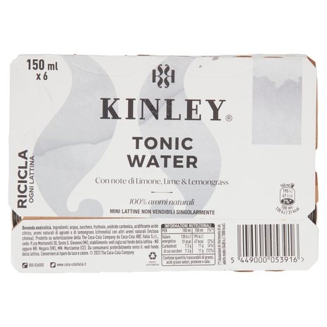 KINLEY Tonic Water Mini Can 6 x 150 ml