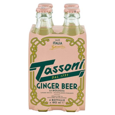 Tassoni Ginger Beer la Biologica 4 x 180 ml