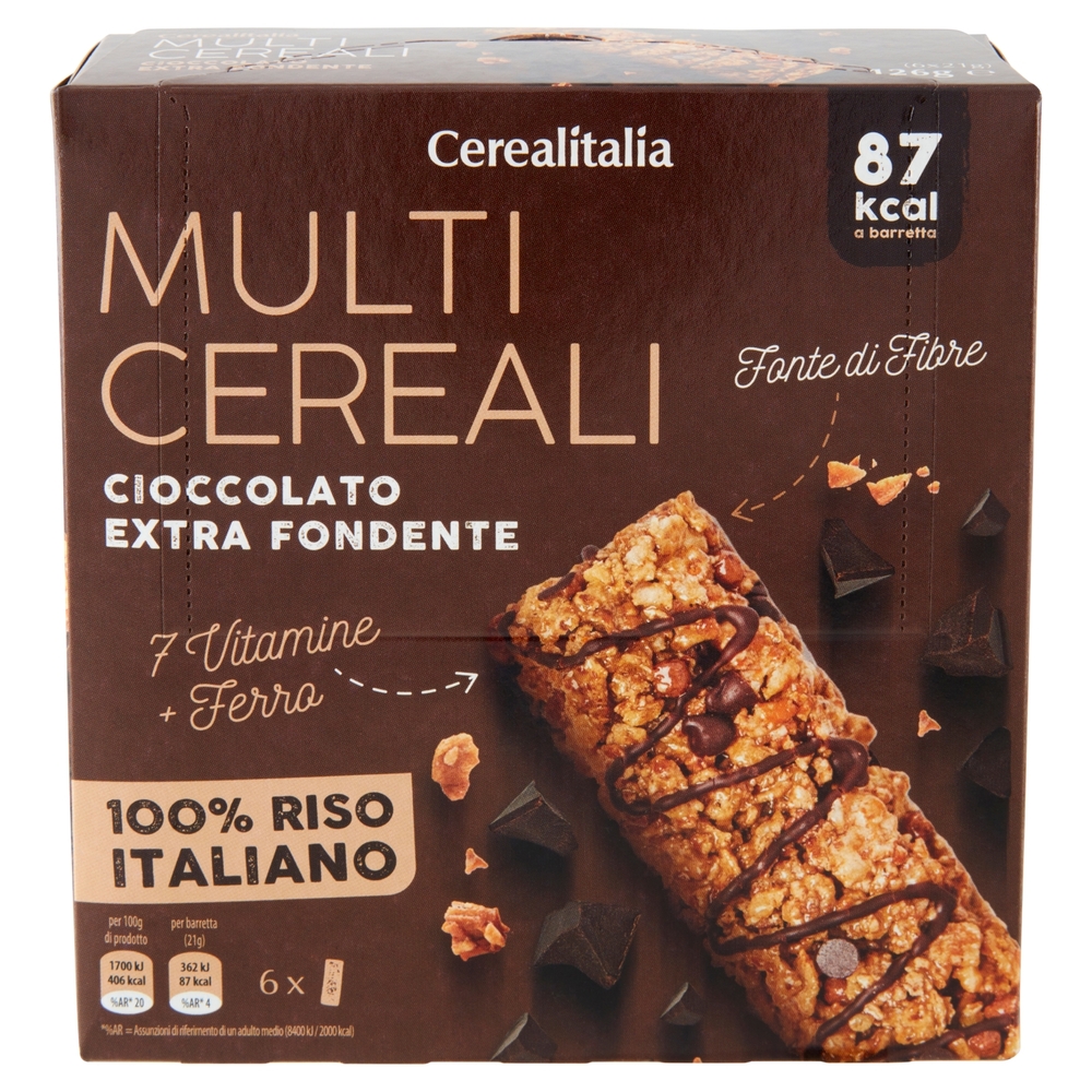 Cerealitalia Multi Cereali Cioccolato Extra Fondente 6 x 21 g