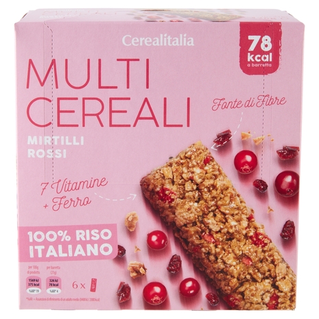 Cerealitalia Multi Cereali Mirtilli Rossi 6 x 21 g