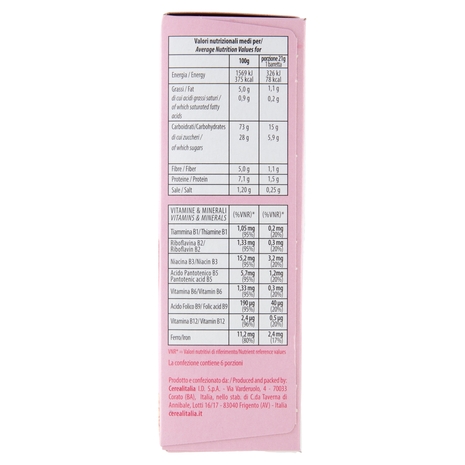 Cerealitalia Multi Cereali Mirtilli Rossi 6 x 21 g