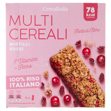 Cerealitalia Multi Cereali Mirtilli Rossi 6 x 21 g