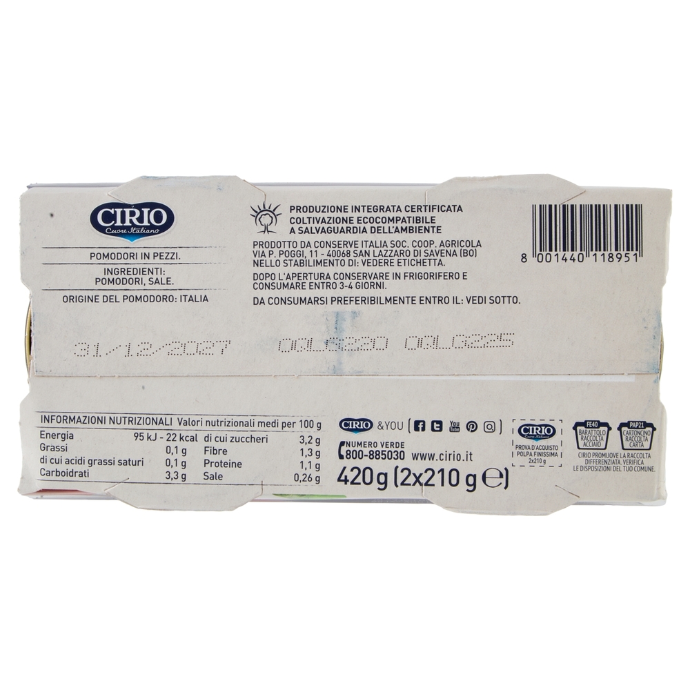 Cirio i Classici dal 1856 Polpa Finissima 2 x 210 g