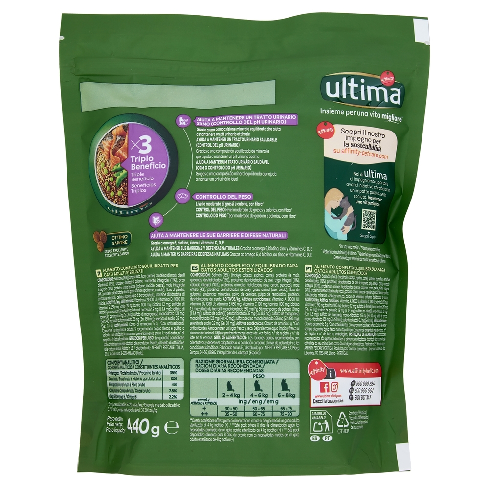 ultima Cat Sterilizzati Adulto 1-10 Anni Salmone 440 g