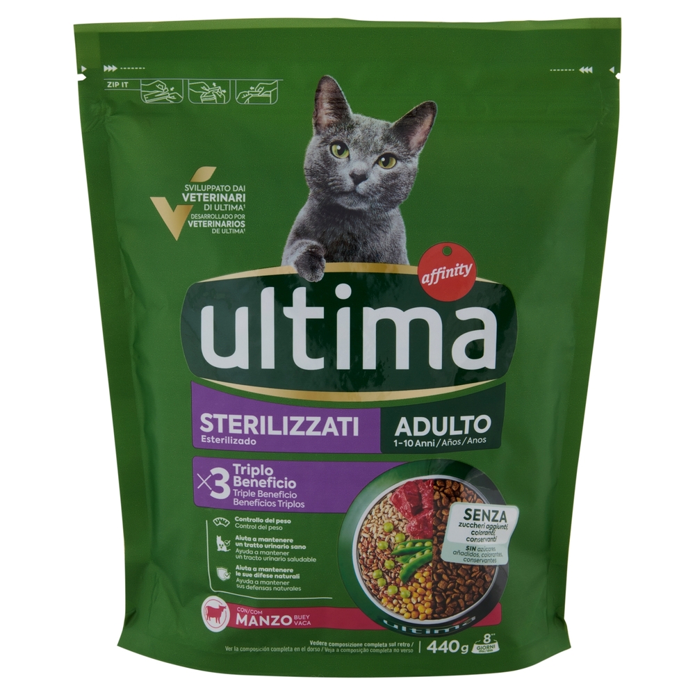 ultima Cat Sterilizzati Adulto 1-10 Anni Manzo 440 g