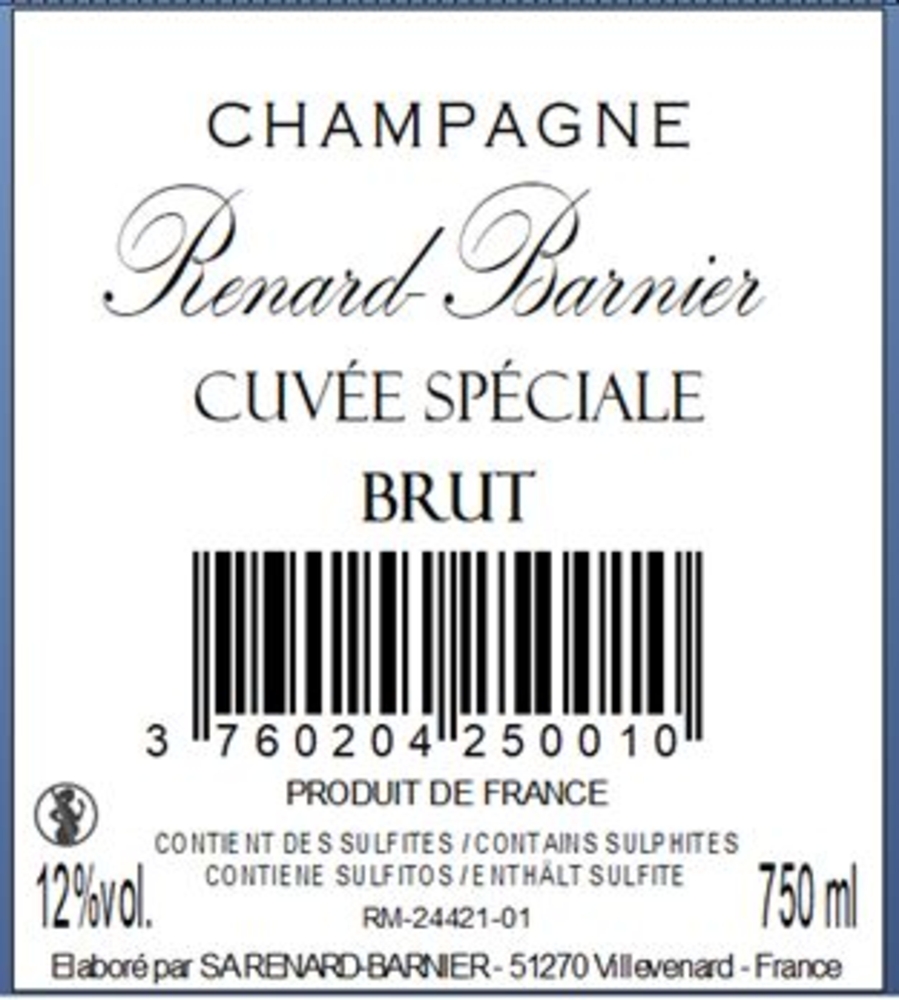Champagne Cuvée Special Renard Barnier , 75 cl<br>