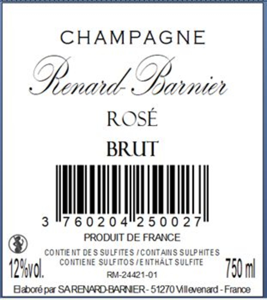 Champagne Rosé Renard Barnier , 75 cl<br>