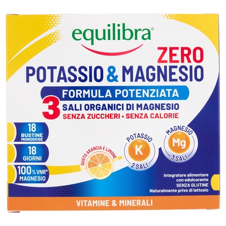 equilibra Potassio & Magnesio Zero 3 Formula Potenziata Bustine Monodose 18 x 5,35 g