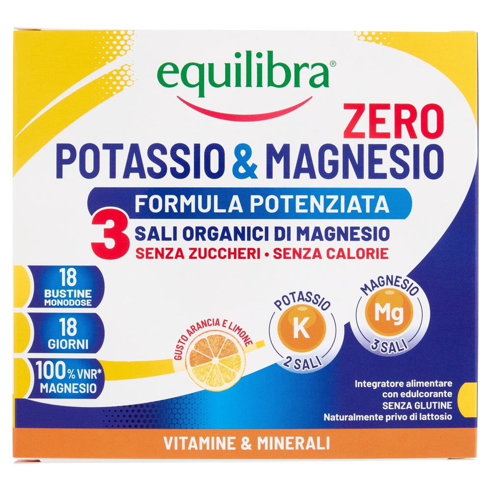 equilibra Potassio & Magnesio Zero 3 Formula Potenziata Bustine Monodose 18 x 5,35 g