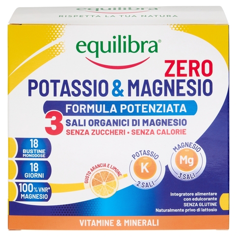 equilibra Potassio & Magnesio Zero 3 Formula Potenziata Bustine Monodose 18 x 5,35 g