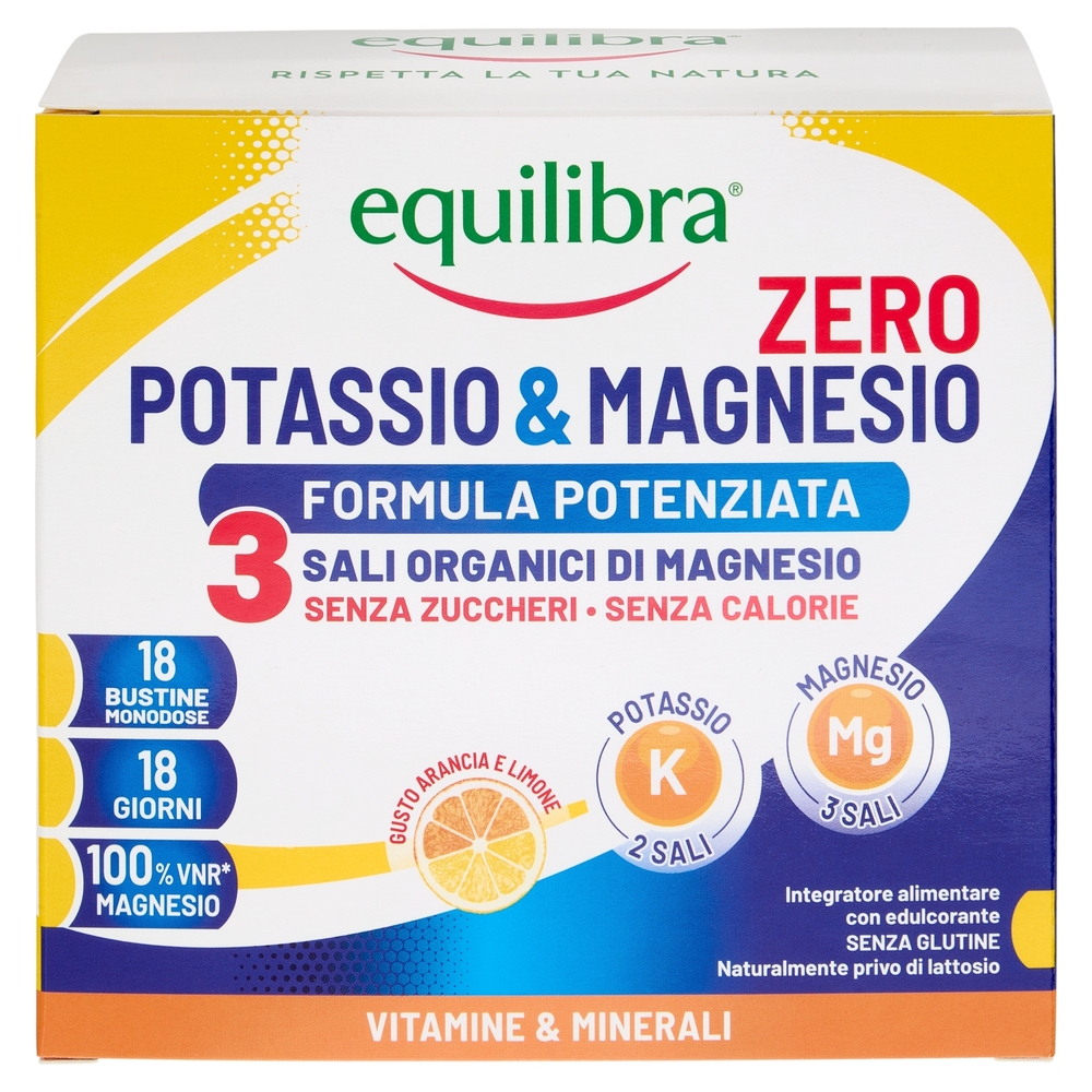 equilibra Potassio & Magnesio Zero 3 Formula Potenziata Bustine Monodose 18 x 5,35 g