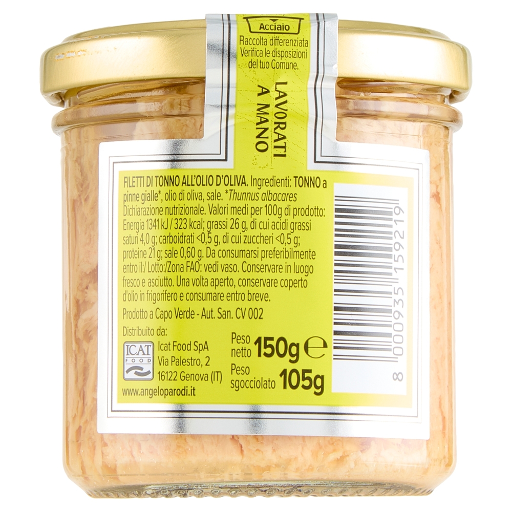 Angelo Parodi Filetti di Tonno in Olio d'Oliva 150 g