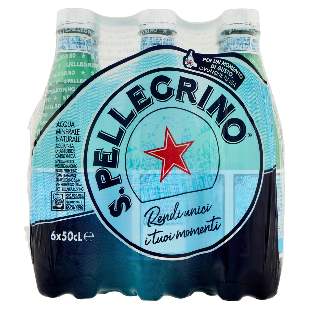 S.PELLEGRINO, Acqua Minerale Naturale Frizzante 50cl x 6