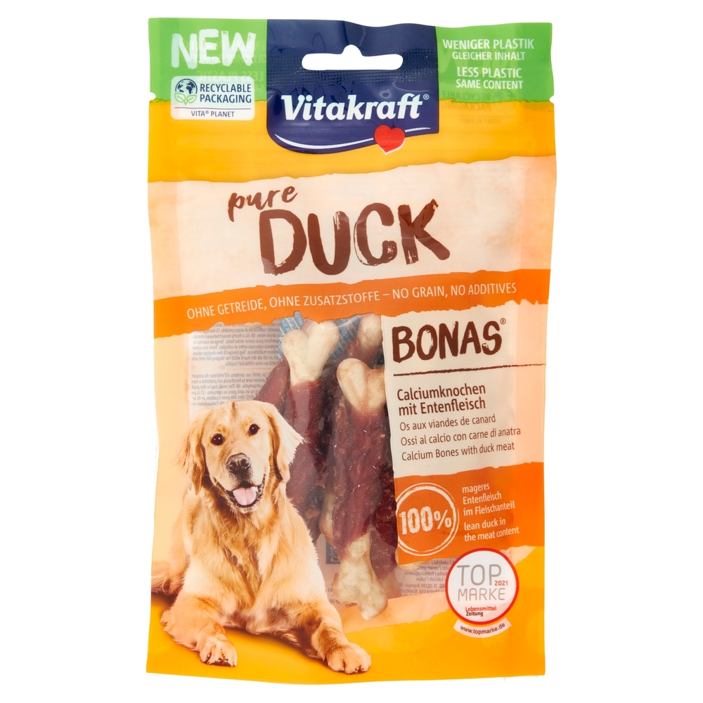 Vitakraft pure Duck Bonas Ossi al calcio con carne di anatra 80 g