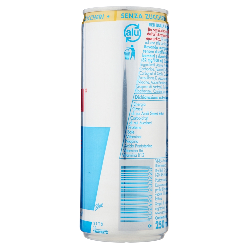 Red Bull Energy Drink, Senza Zuccheri, 250 ml