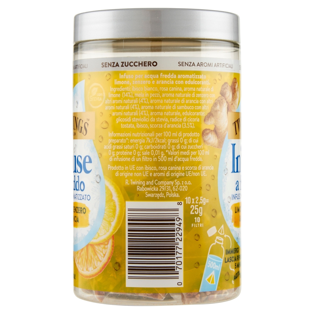 Twinings Cold Infuse Limone, Zenzero e Arancia 10 x 2,5g