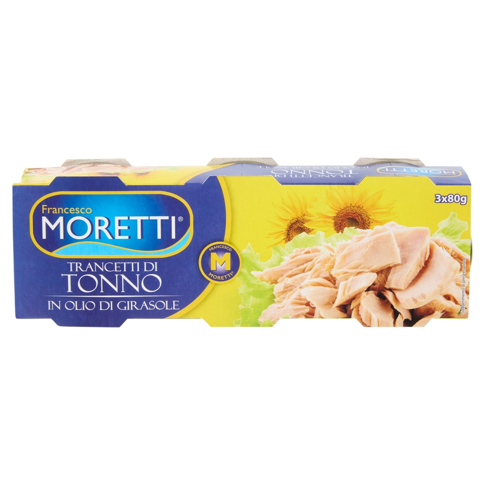 Francesco Moretti Tonno in Olio di Girasole 3 x 80 g