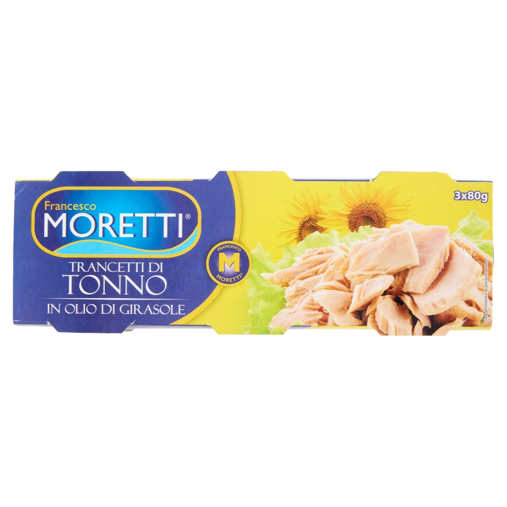 Francesco Moretti Tonno in Olio di Girasole 3 x 80 g
